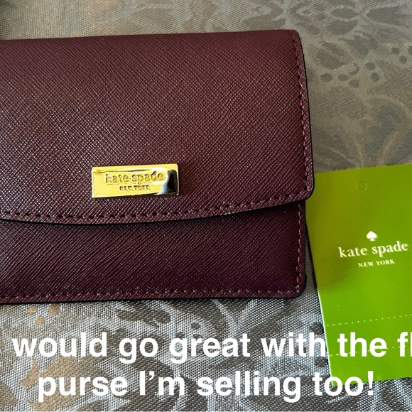 Kate Spade Laurel Way Deep Plum Wallet with Gold Accent - Picture 1 of 5